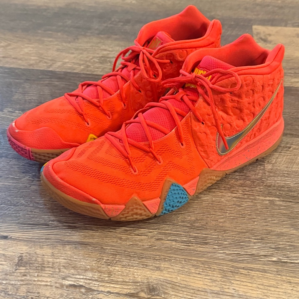 Nike Kyrie 4 Lucky Charms Orange Mid Top Men's Basketball Sneakers Size 18 GUC